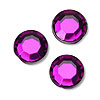 Acrylic Faceted Rhinestones - DK AMETHYST - Round Rhinestones - Flat Rhinestones - 