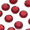 Acrylic Faceted Rhinestones - Ruby - Smooth Top Faceted Rhinestones - Round Acrylic Rhinestones - Smooth Top Faceted Flat Back Rhinestones