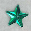 Flatback Rhinestone Faceted Stars - Emerald - Rhinestone Stars