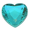 Flatback Rhinestone Hearts - TURQUOISE - Rhinestone Hearts - Faceted Rhinestone Hearts - Acrylic Heart Rhinestones
