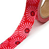 Floral Washi Tape - Design Tape - Scrapbook Tape - RED FLOWERS - Where to Buy Washi Tape - Thin Washi Tape - Skinny Washi Tape - Decorative Masking Tape - Deco Tape - Washi Masking Tape