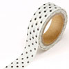 Polka Dot Washi Tape - Design Tape - Scrapbook Tape - WHITE WITH BLACK DOTS - Where to Buy Washi Tape - Thin Washi Tape - Skinny Washi Tape - Decorative Masking Tape - Deco Tape - Washi Masking Tape