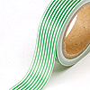 Striped Washi Tape - Design Tape - Scrapbook Tape - GREEN LENGTHWISE STRIPES - Where to Buy Washi Tape - Thin Washi Tape - Skinny Washi Tape - Decorative Masking Tape - Deco Tape - Washi Masking Tape