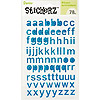 Holographic Glitter Lowercase Letter Stickers - Blue - Scrapbooking Stickers