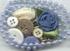 Bow-Antique Blue Buttons - 