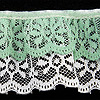 Gathered Lace Trim - Ruffled Lace Trim - Mint On White - Frilly Lace - Lace Trim - Gathered Lace