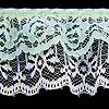 Gathered Lace Trim - Ruffled Lace Trim - Soft Mint On White - Frilly Lace - Lace Trim - Gathered Lace