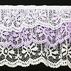 Gathered Lace Trim - Ruffled Lace Trim - White / Lilac / White - Frilly Lace - Lace Trim - Gathered Lace - 