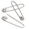 Coiless Safety Pins - Silvertone - Safety Pins - Size 4
