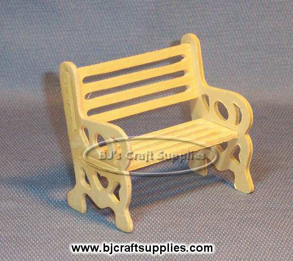Unfinished Wooden Doll House Bench